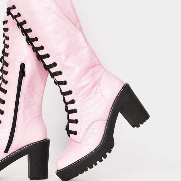 Dolls Kill Public Desire Lace Up Boots Size 7 - Picture 1 of 9